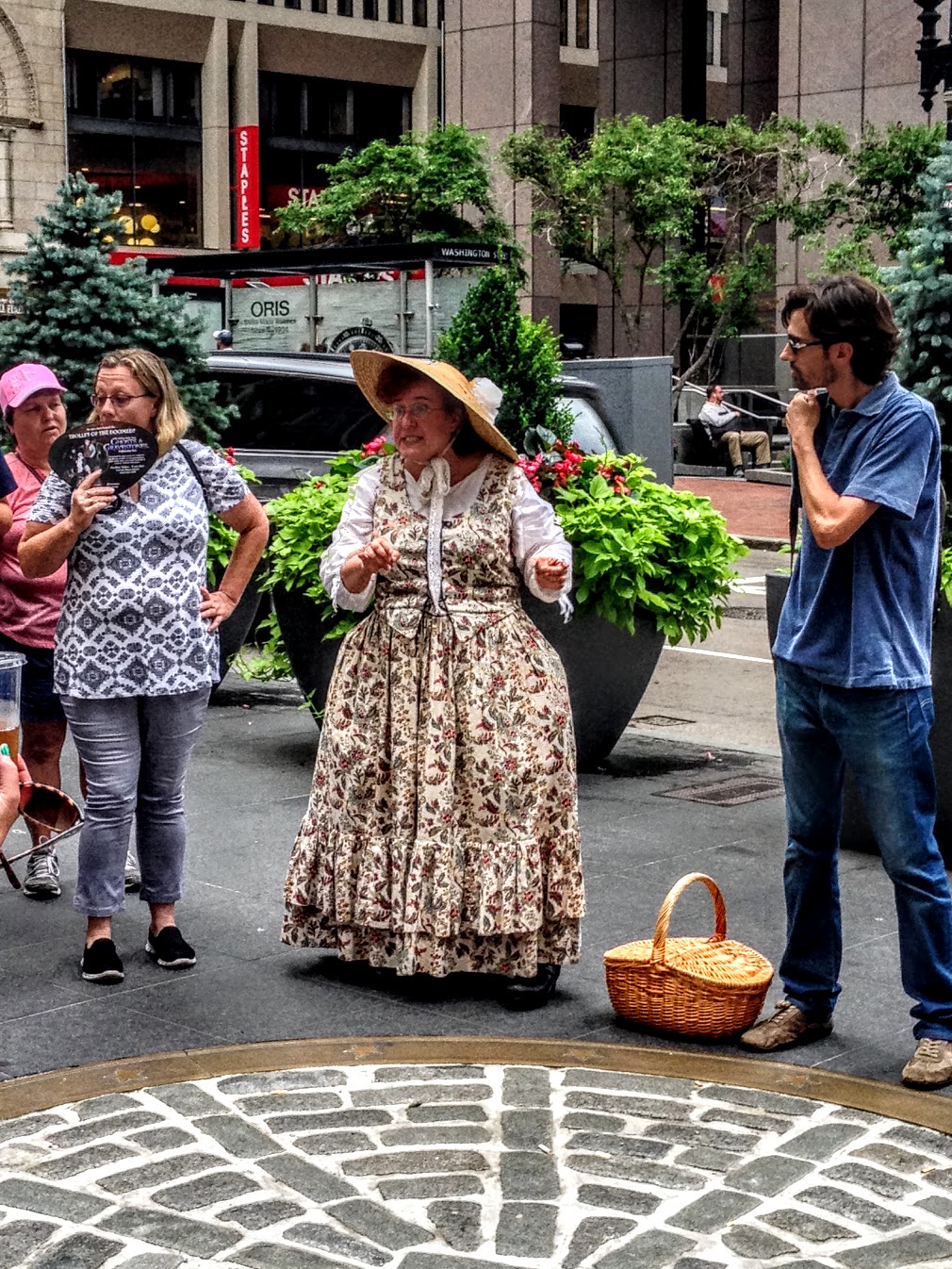 A costumed tour guide in Boston